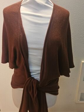Banana Republic Knit Open Tie Front Short Sleeve Cardigan Sweater S/M Flattering